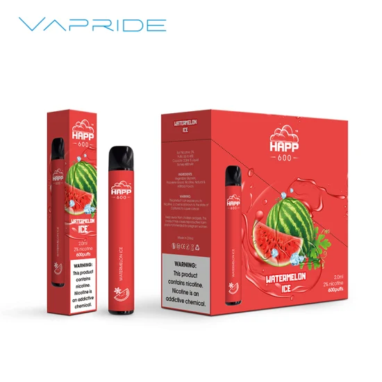 Commerce de gros E cigarette 10 saveurs Vapers 600 bouffées Vape stylo jetable